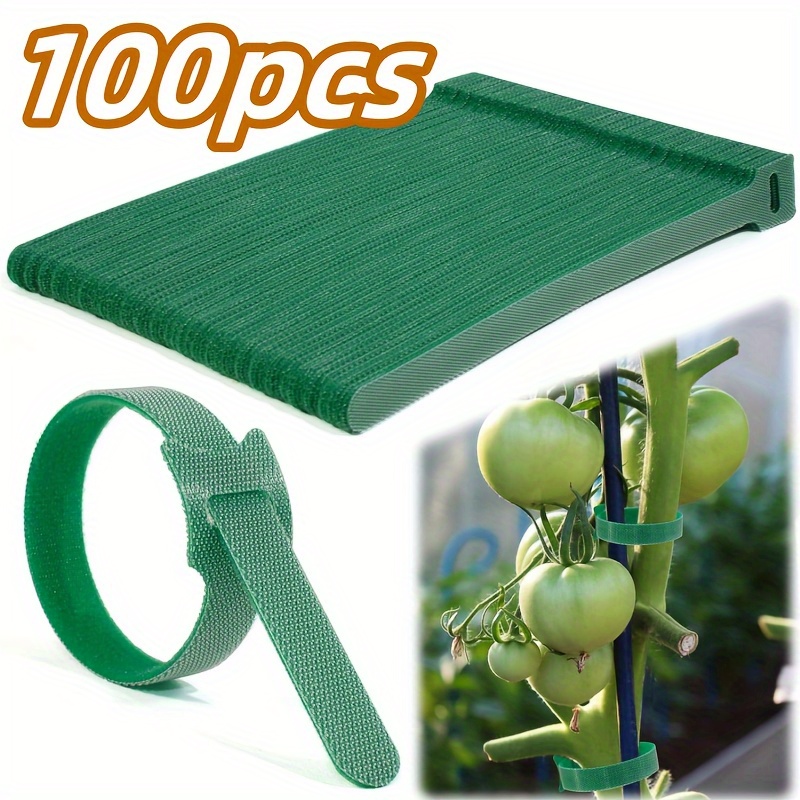 TEMU 100/200pcs Reusable 6-inch Non-slip Nylon With Adjustable Closure, Durable Plant Support, Plant Supportsgreen, For Climbing Plants, Support &