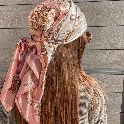 1pc womens retro bohemian square turban elastic suitable for hair wrapping sleeping accessory warm decorative headwear 35 inch rayon embroidery tapestry hand clean