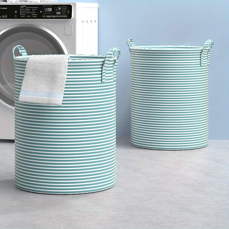 fashion striped clothes basket foldable household bathroom Temu