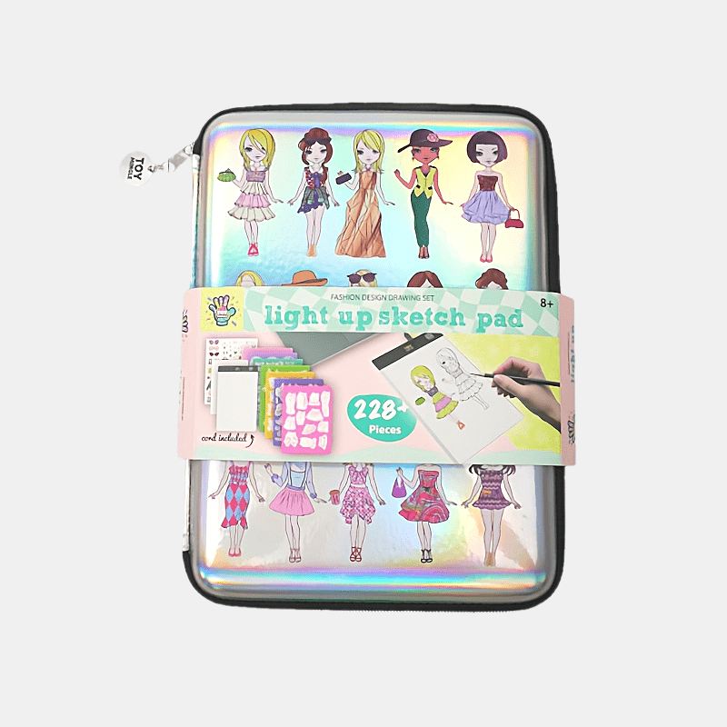 TEMU Light Up Tracing Pad Kit For Girls, Portable Led Light Board With 20 Tracing Papers & Reusable Stickers, Travel Friendly Stem Drawing Art Toy,