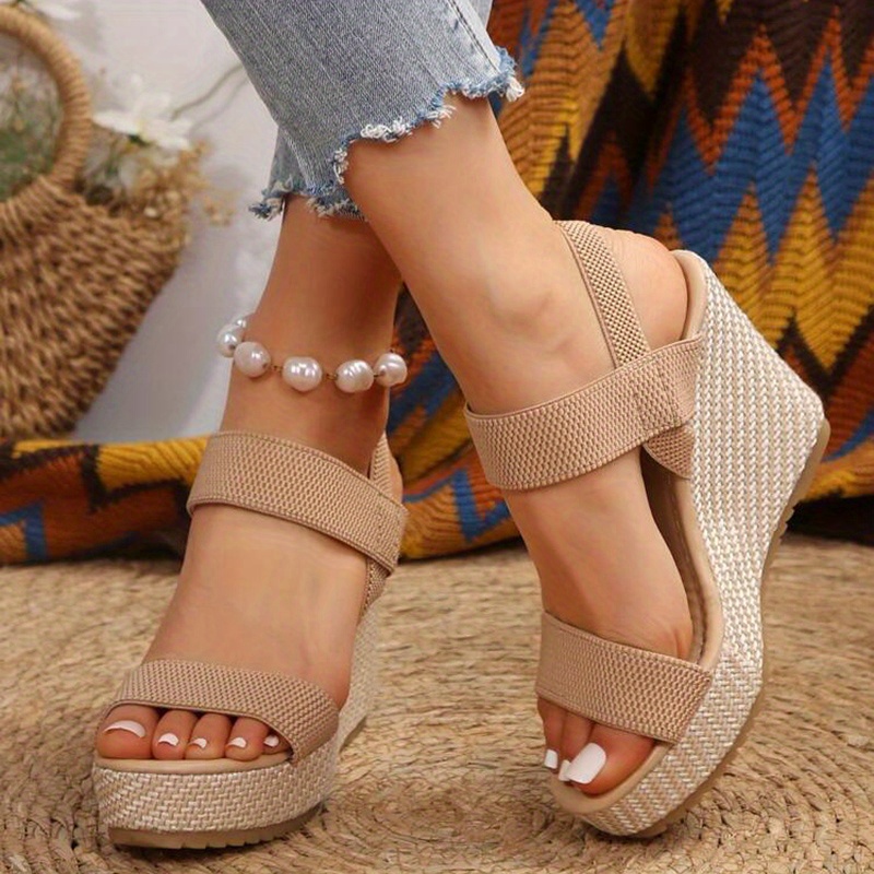 womens white beige wedge platform mule slippers like dress Temu