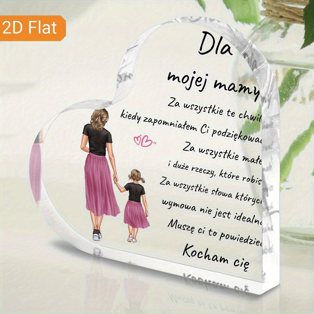 2d Flat, 1pc Heart-shaped Acrylic Plaque - "mom" Definition Gift For Day, Birthday, Graduation - Classic Tabletop…: retailer-supplied image