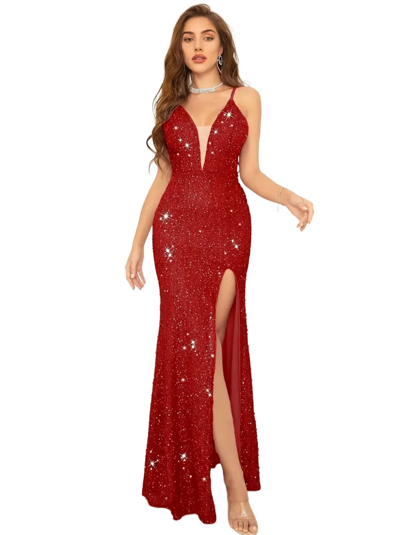 Vestido Largo De Playa Umenlele - Asimétrico, Sin Tirantes, Con Estampado Floral - Rojo Vino, Talla Small