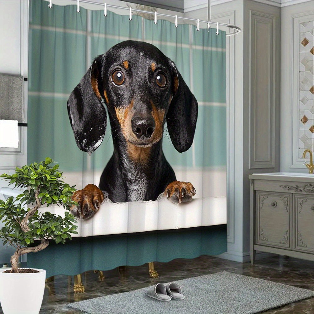 Dog Shower Curtain, Pug, Dog Lover, Kids Shower Curtain, Cute Shower