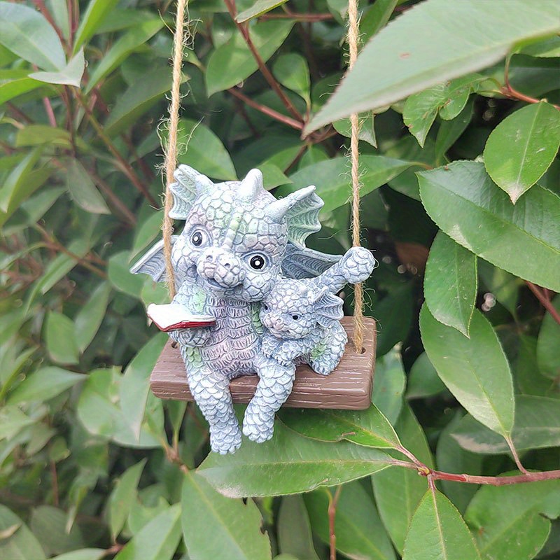 1pc Resin Dragon Reading Sculpture: A Perfect Classic And Fairytale- Decoration, Ideal For Thanksgiving
