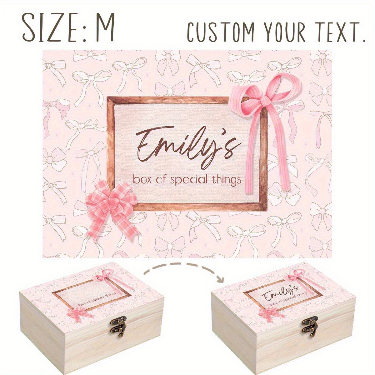 E-shop Personalisierte Holz-Erinnerungsbox im -Design, Deckel-Aufbewahrungsbox, Kreative Deko-Aufbewahrungsbox für Zuhause, Geburtstagsüberraschung,