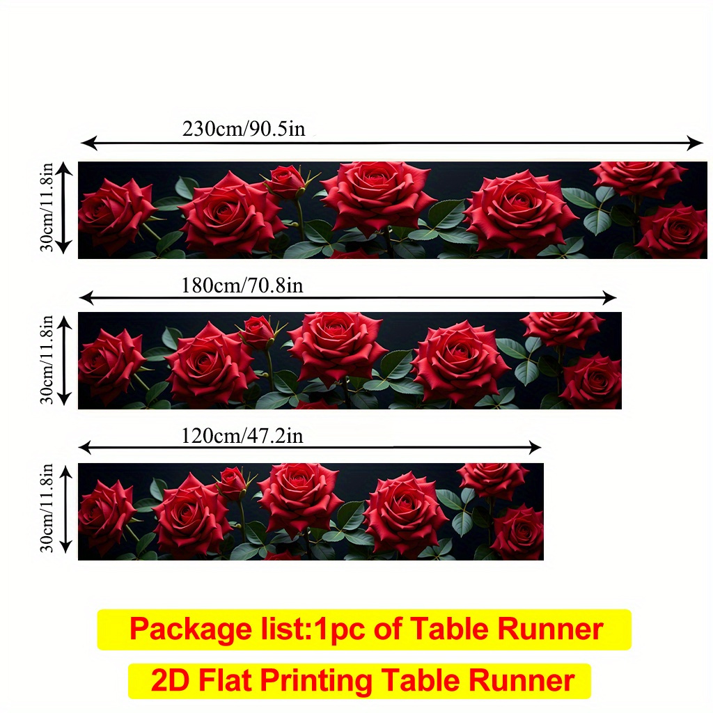 TEMU 1 2d Tablecloth, A Vibrant And Rose-patterned Rectangular Table Of Polyester, Soft And Durable, Easy To Care For, Suitable For Reception Tables,