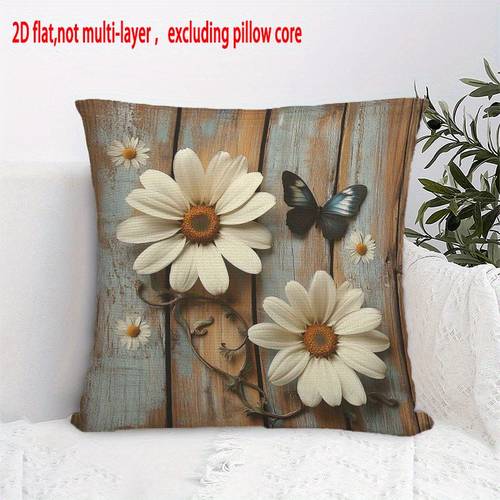 item picture pillow cover with a 2d flat print featuring a soft to the touch in throw pillow sizes of 18x18 inches 45x45 cm and 20x20 inches 50x50 cm the design daisies