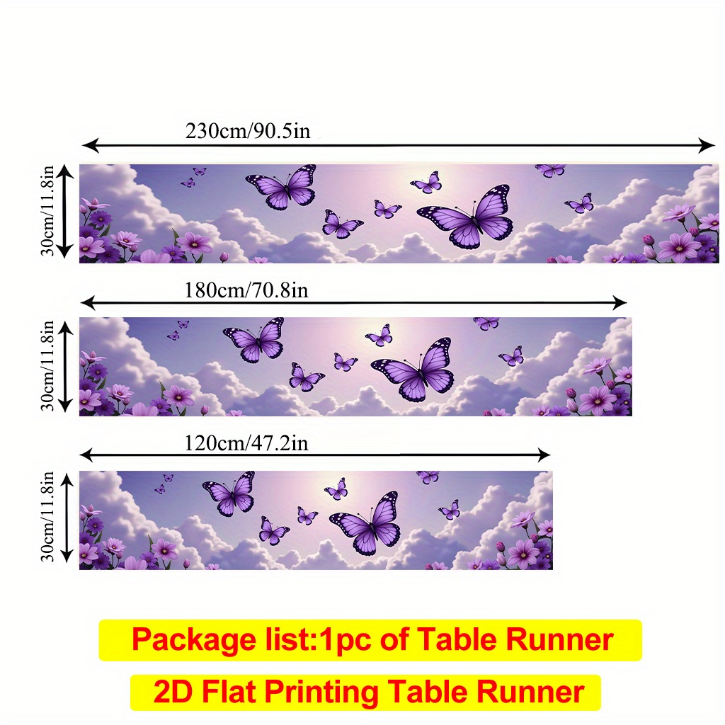 TEMU Runner da 2D stampato a con viola da , realizzato in poliestere e resistente. Facile da pulire, come bandierina da per ricevimenti, decorazioni