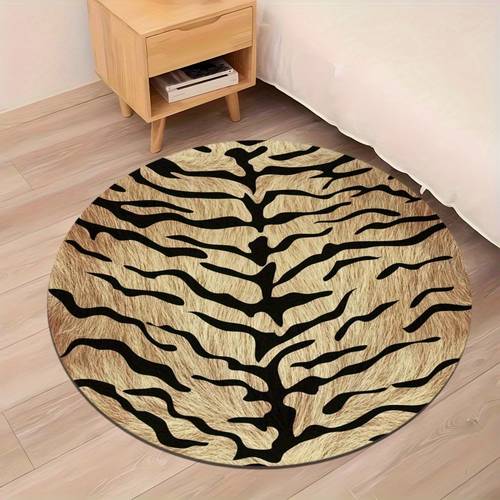 item picture a watercolor zebra print round rug in style suitable for living rooms bedrooms and christmas decorations festive arrangements themed party decor home decoration and an ideal holiday gift
