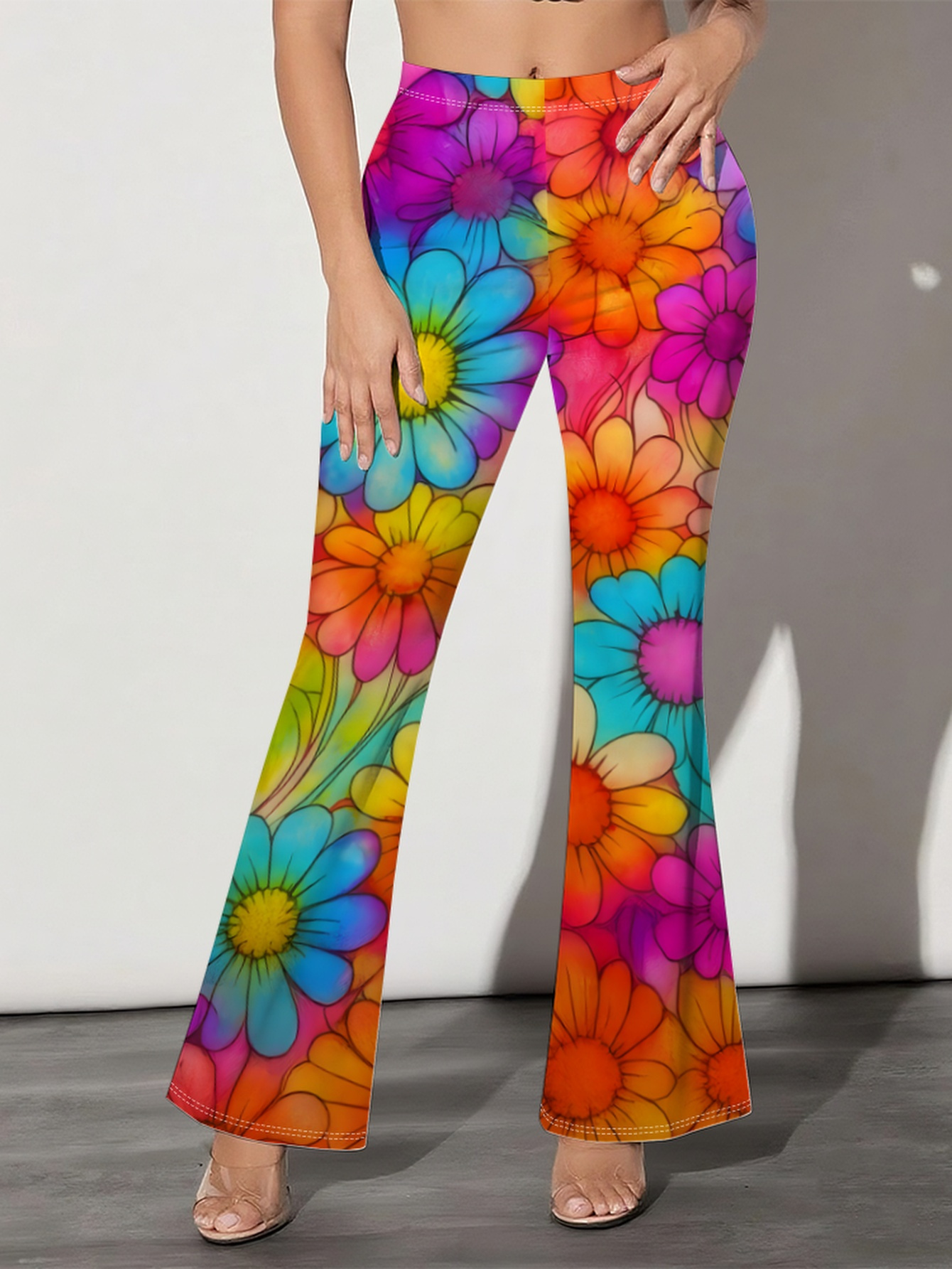 Boho Pants Hippie Bell Bottom Leggings Winioder Women's Boho Flare