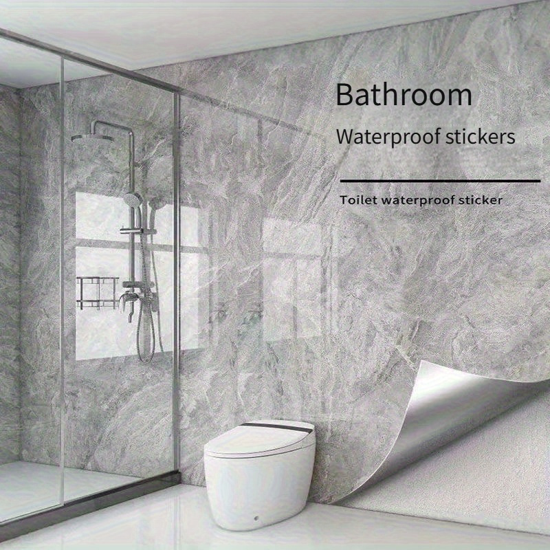 2 Rolls Bathroom Waterproof Wall Stickers Self-adhesive Toilet Tile Wall Renovation And Transformation Special Wall Stickers