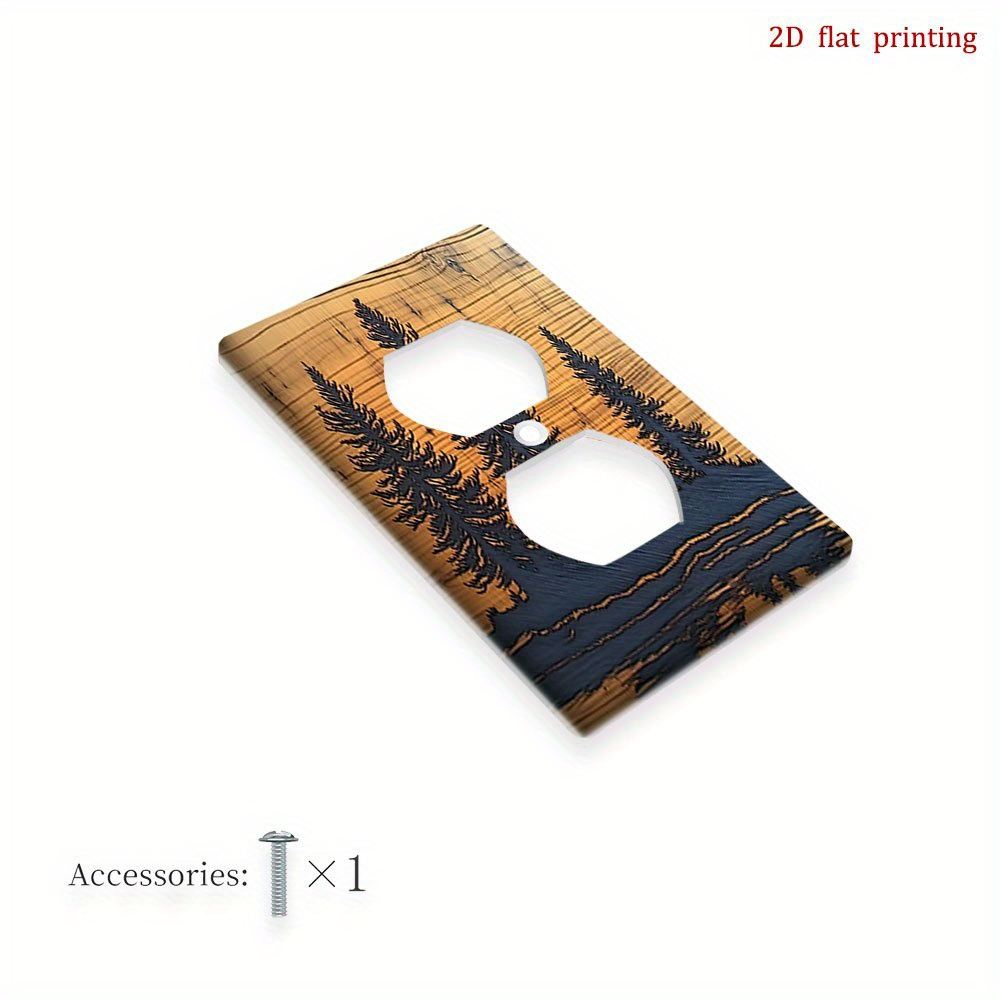 TEMU 1 Pièce Plaque d'Interrupteur et Prise en Bois de Pin - Texture Réaliste de Bois, Compatible avec Interrupteur Simple/Double et Prise, Teinte