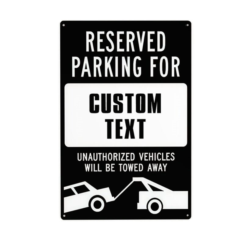 TEMU Customizable "no Parking" Sign - 8x12 Inch, Heavy Duty, Uv Protected, Vibrant Design, Durable Metal, Wall-mounted, Ideal For Reserved Parking &