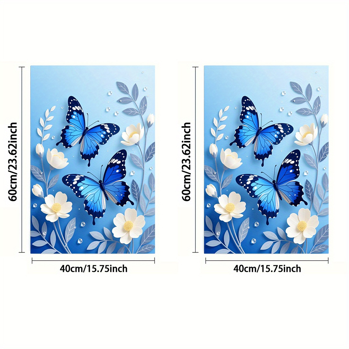 TEMU 1pc ou 2pcs, Serviette, Impression recto, Rectangulaire 40×60Cm, Motif papillon 2D, Douce, Confortable, Durable, Inodore, Convient pour salle de