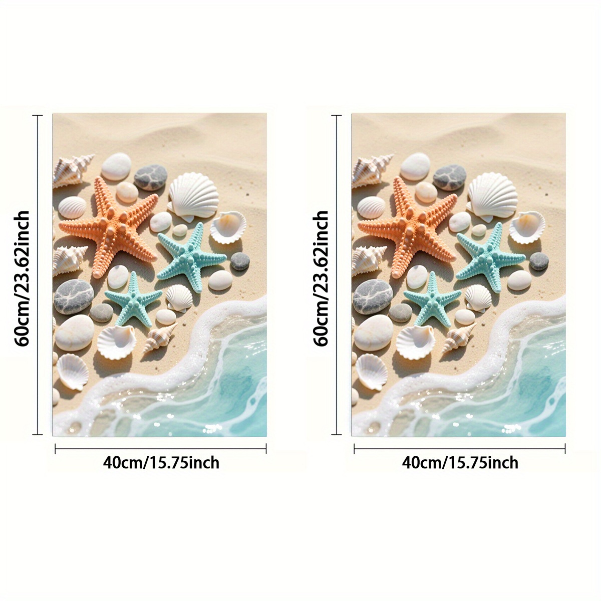 TEMU 1pc Or 2pcs, Towel, Single-sided Printed, Rectangular 40×60cm, 2d Starfish Pattern, Soft, Comfortable, Durable, Odorless, Suitable For Bathroom,