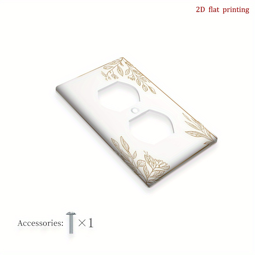 TEMU 1pc Beige & Switch Plate Cover - Single/double Light Switch & Outlet , Easy-clean Flat Panel, Beige & -like Texture (no Tools) For Bedroom,