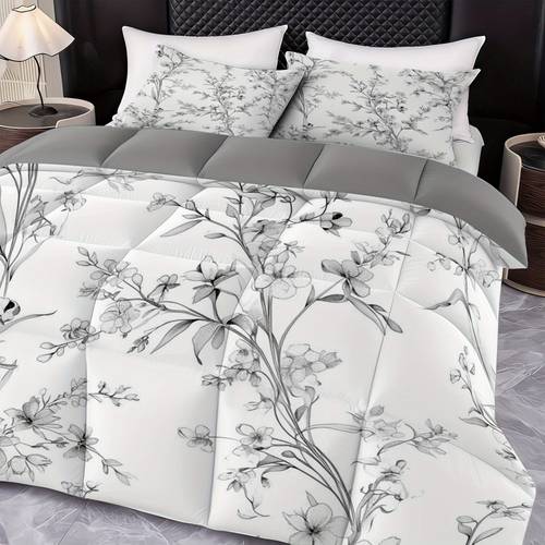3 pezzi (1 + 2 federe) set biancheria per , in microfibra con motivo , ipoallergenico e antipiega, facile da lavare, misure queen/king/full per camera da letto, casa o dormitorio