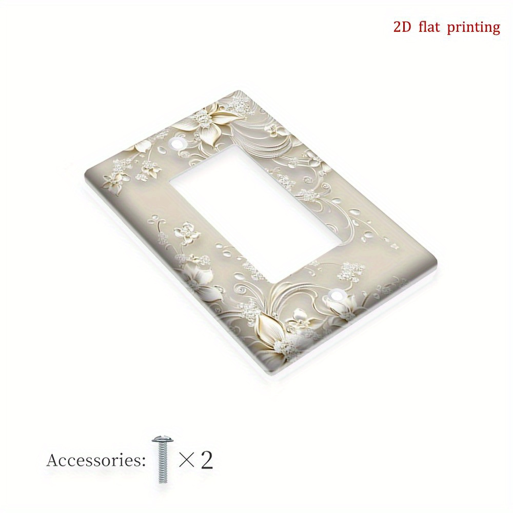 TEMU 1 pièce Couverture d'interrupteur à motif floral et papillon en 2D, polyvalente, facile à nettoyer, pour chambre, cuisine et maison, accessoire