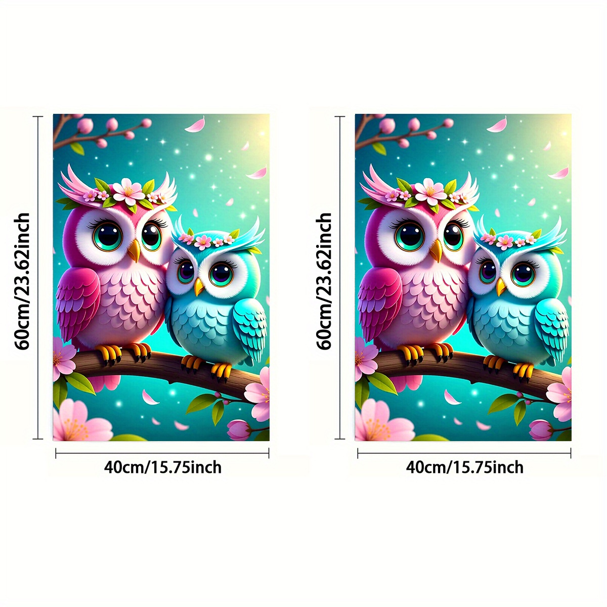 TEMU 1pc Or 2pcs, Towel, Single-sided Print, Rectangular 40×60cm, Cartoon Owl 2d Design, Soft, Comfortable, Durable, Odorless, Suitable For Sports