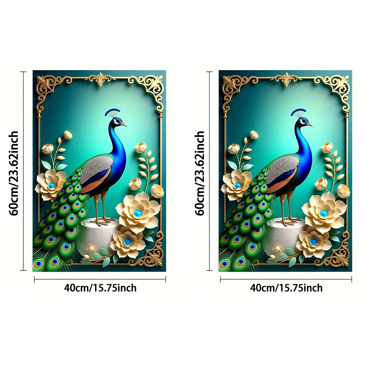 TEMU 1pc Or 2pcs, Towel, Single-sided Print, Rectangular 40×60cm, Peacock 2d Pattern, Soft, Comfortable, Durable, , Suitable For Sports Competitions,