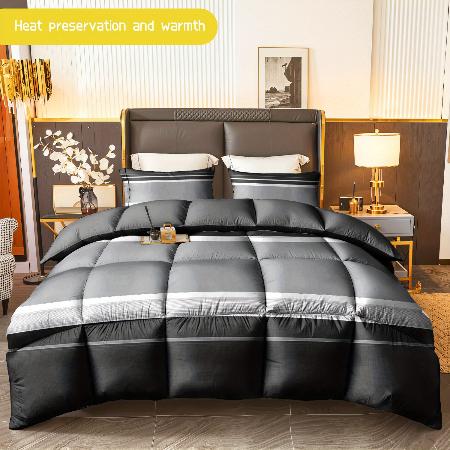 TEMU 3pcs Bedding (1 Comforter And 2 Pillowcases) Suitable For , Featuring A Soft And Warm Hypoallergenic Design. Resistant To Wrinkles And Fading,