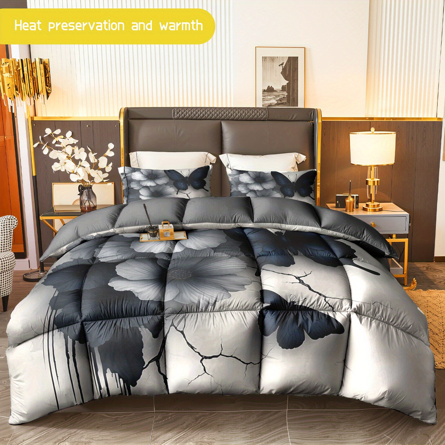 TEMU 3pcs Bedding (1 Comforter And 2 Pillowcases) Suitable For , Featuring A Soft, Warm, And Hypoallergenic Comforter. Resistant To Wrinkles And