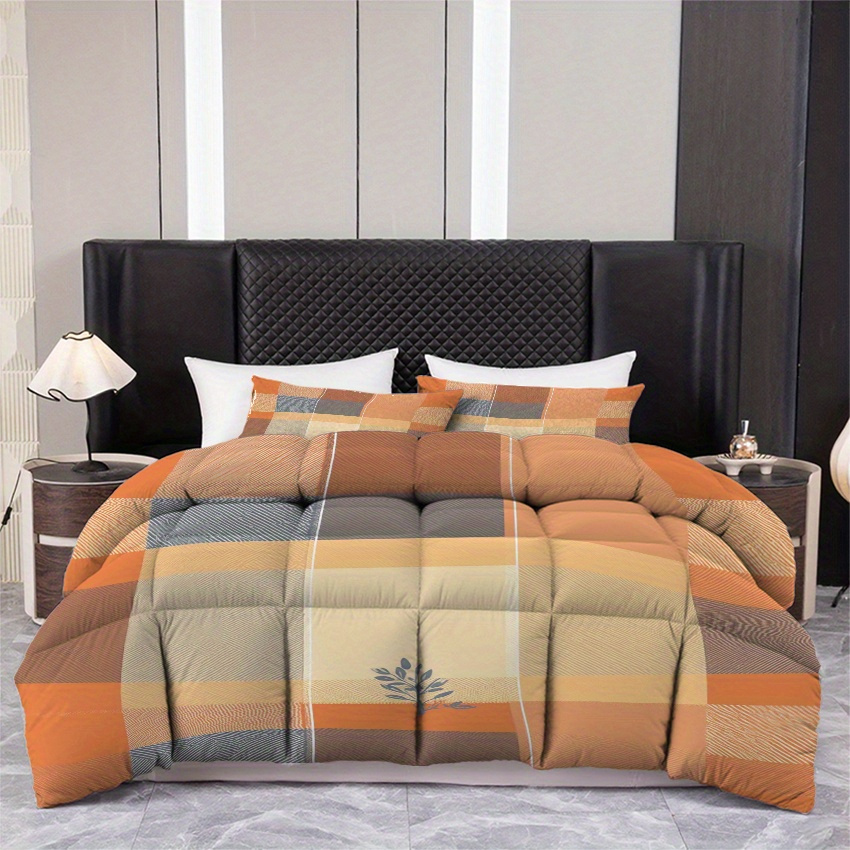 TEMU 3pcs (1 Comforter   2 Pillowcases) Bedding Set, Soft Warm Polyester Fabric, Wrinkle & Fade Resistant, Queen/king/full Size, Modern Pattern For