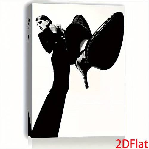 1pc fashionable women and high heels pattern christmas wooden frame wrapped art canvas wall art suitable for living room bedroom study office modern minimalist fashionable personality theme wall decor adds artistic