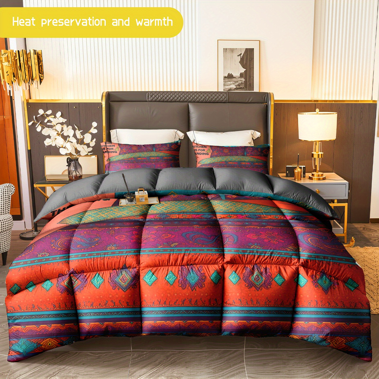 TEMU 3pcs Bedding (1 Comforter And 2 Pillowcases) Featuring A , Suitable For , Soft And Warm, Resistant To Wrinkles And Fading, In Queen, King, And