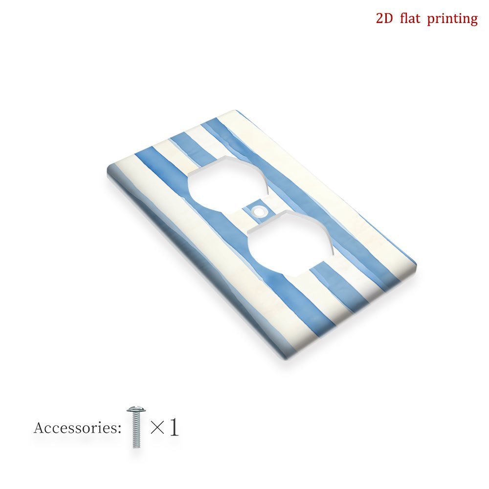 TEMU 1pc Striped Switch Plate Cover - (single/double Pole) - -on/-on Installation, Battery-free Decorative Outlet Cover For Home, Fits Single/double