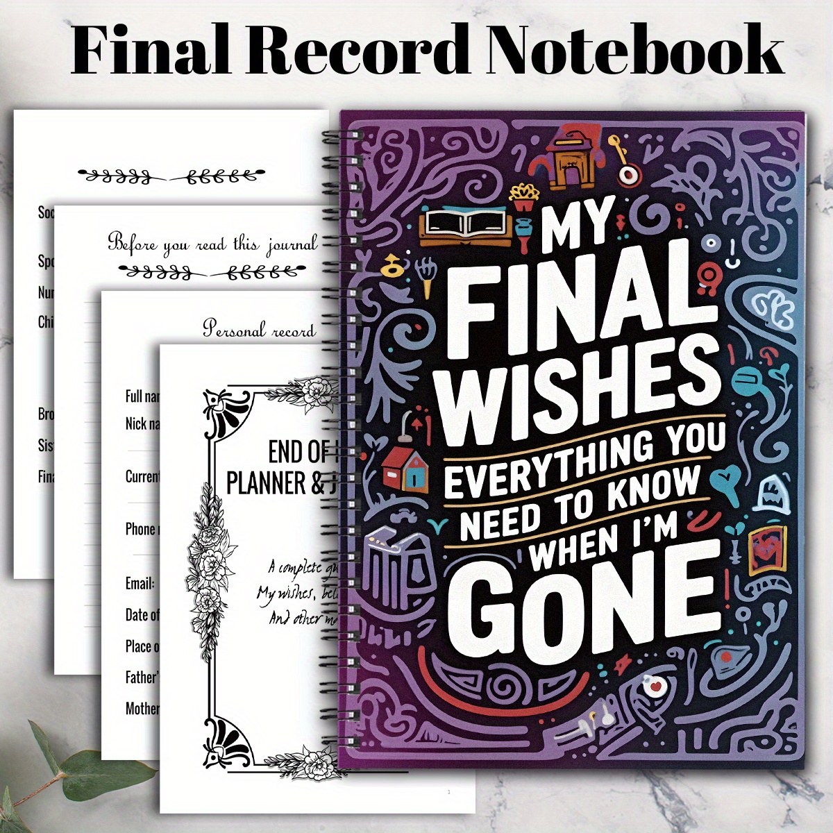 TEMU 1pc Will & Planning Notepad For Funeral Arrangements, Heir Planning, Adult Estate Manual, Guide For The Recently , End Of , Inspirational