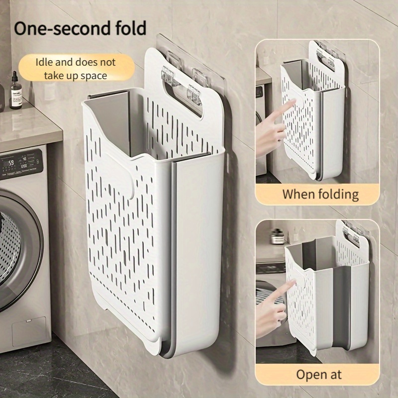 Wall-mounted Foldable Clothes Organizer | 2x Large Capacity + 1s (space-) | Hollow Out Breathable | For Bedroom/bathroom/office/wardrobe | Christmas/home Storage Essential, Laundry Baskets