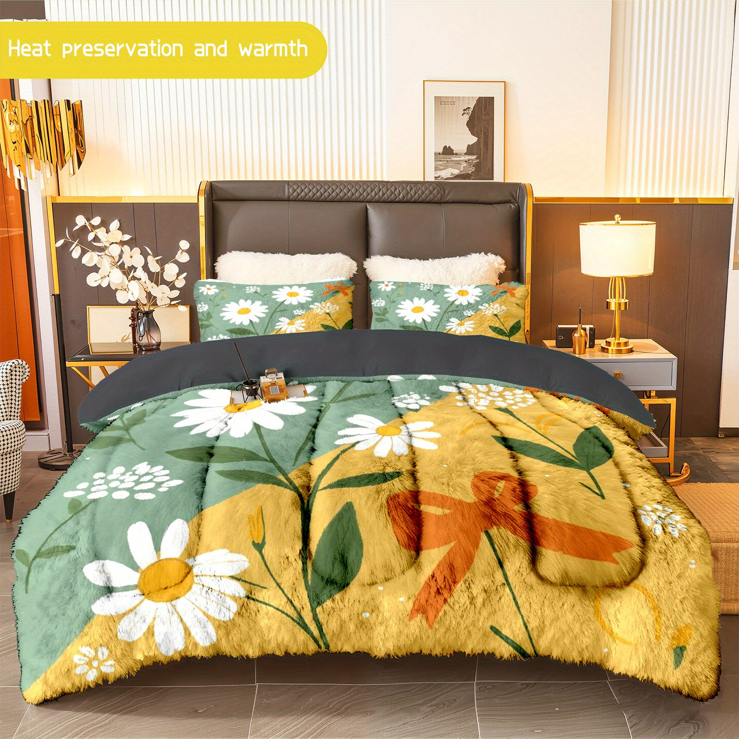 TEMU 3pcs Bedding (1 Comforter And 2 Pillowcases) Featuring A , Suitable For , Soft And Warm, Hypoallergenic, Resistant To Wrinkles And Fading, In