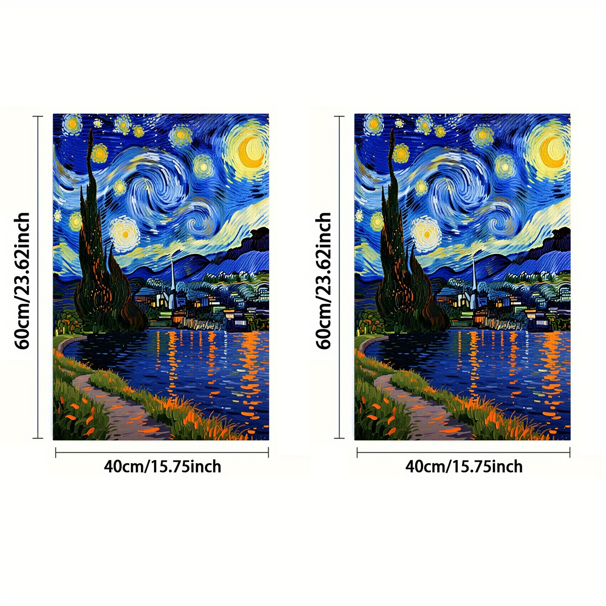 TEMU 1pc Or 2pcs, Towel, Single-sided Print, Rectangular 40×60cm, 2d Pattern Of Van Gogh's Starry Sky, Soft, Comfortable, Durable, And , Suitable For