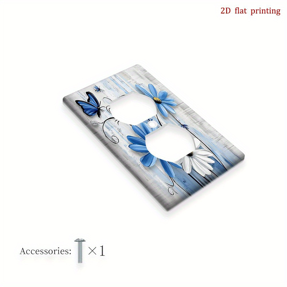 TEMU 1 pièce Plaque de Commutateur Décorative 2D Impression Plate Papillon, Montage Facile, Design pour Chambre, Salle de Bain, Salon, 2D Plate