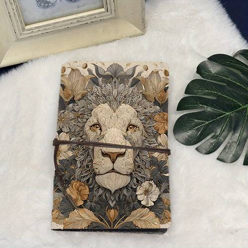 item picture a6 journal with thick for writing love letters featuring a cover design with a lion flowers and leaves ideal as a valentines day gift for