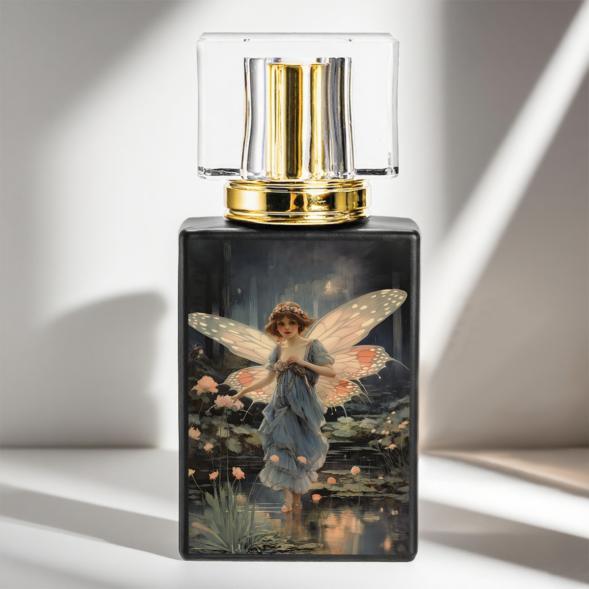 TEMU 1pc 30ml Black Glass Perfume Bottle With Painting Pattern, Refillable Leakproof Travel Atomizer For Fragrance Essential Oil, Premium Gift For