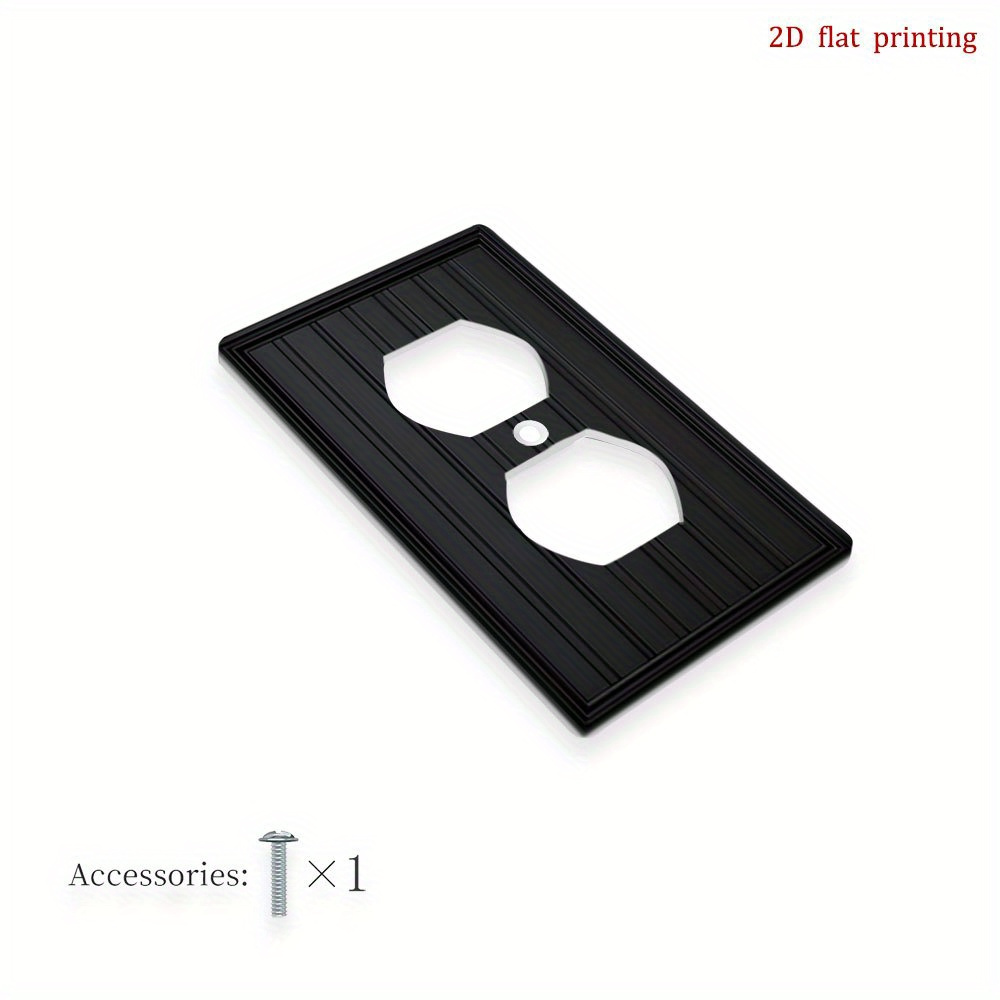 TEMU 1pc [2d Flat Printing] Light Switch Cover Plate,outlet Cover Decorative Wall Plate Receptacle For Country Bathroom Decor, 2d Flat