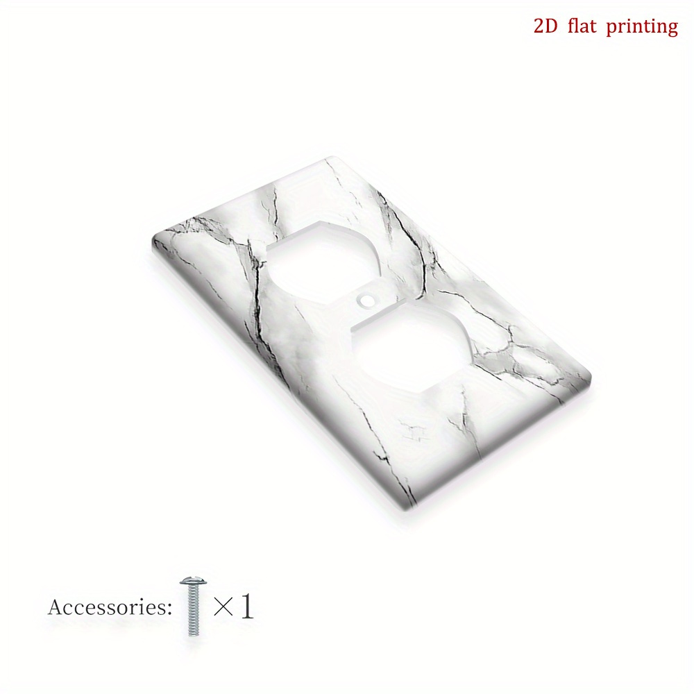TEMU 1pc Marble Marble Outlet Cover Plate - Marble Texture Switch Plate, European/ Standard Screw Hole Compatible, Marble Pattern Wall Plate For