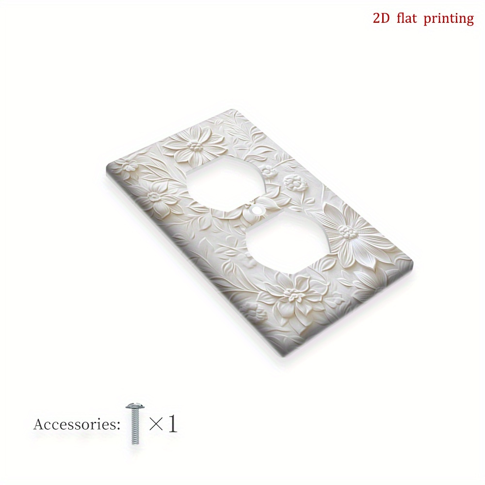 TEMU Plaque d'interrupteur décorative 1 pièce avec impression 2D à plat, motif à floral en , polyvalente, économique et facile à nettoyer, parfaite