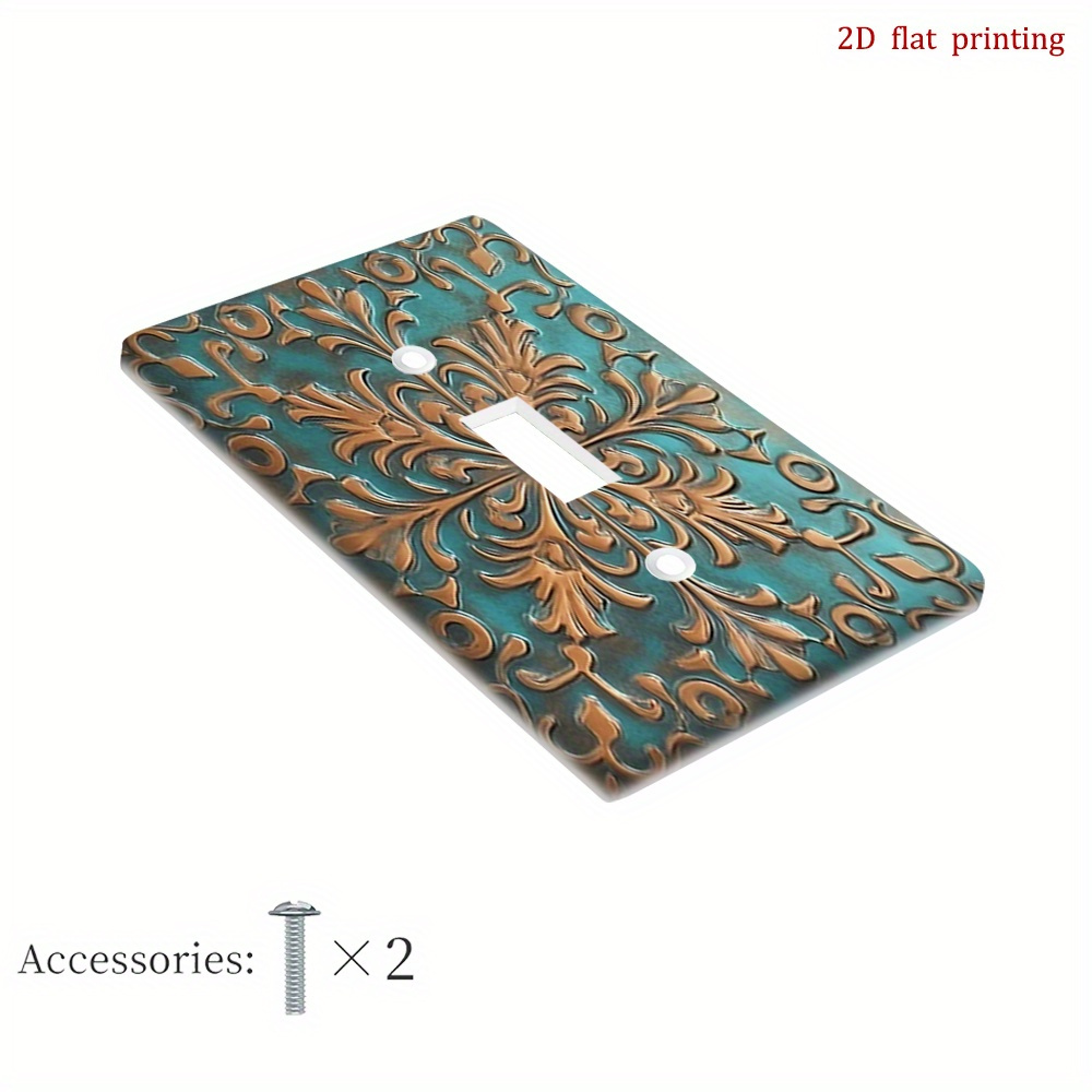 TEMU 1 pièce Plaque Murale Décorative en Cuivre à Motif Floral Impression 2D, Design , Ajoute de l'Élégance à Toute Pièce, Cuisine ou Salle de Bain,