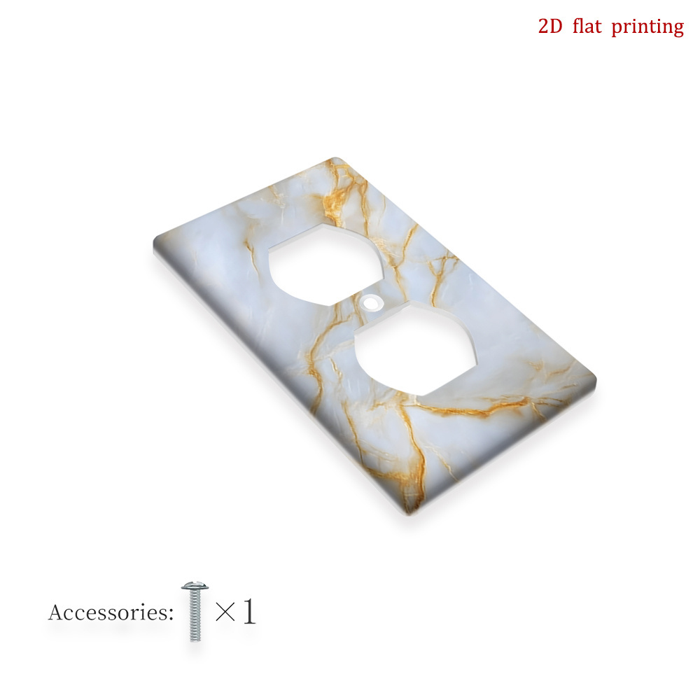 TEMU 1pc [2d Flat Printing] White And Design Wall Plate Cover, Decorative Light Switch Cover, Suitable For Bedroom, Living Room, Kitchen Home