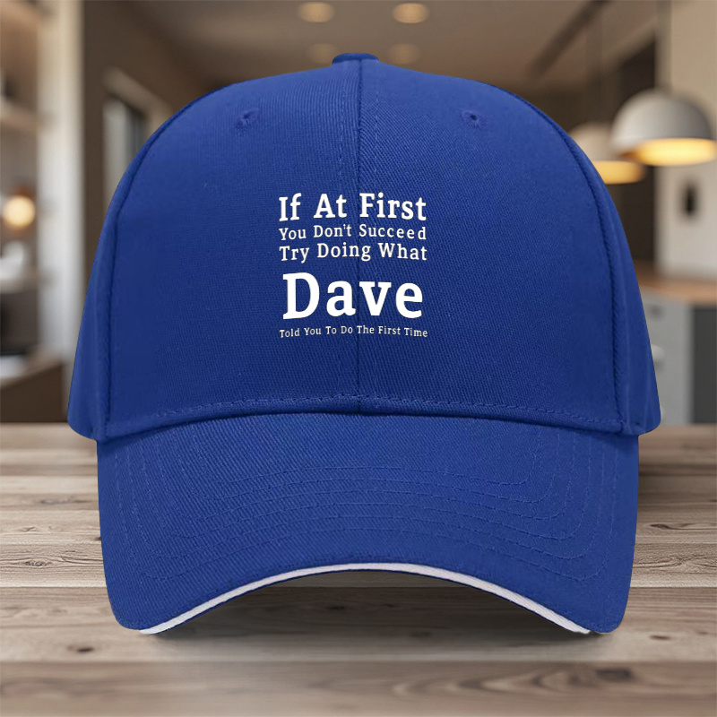 TEMU 1 Item, Adjustable Sandwich Baseball About " Don't Try Doing What Dave Told You To Do Time", Lightweight Printed Women's Hat, "dave" Men's Sun
