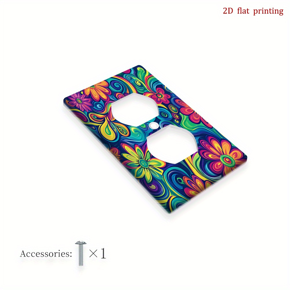 TEMU 1pc 2d Flat Printing Swirl Pattern Decorative Switch Plate Design,for Kitchen And Bathroom Home Decor, 2d Flat