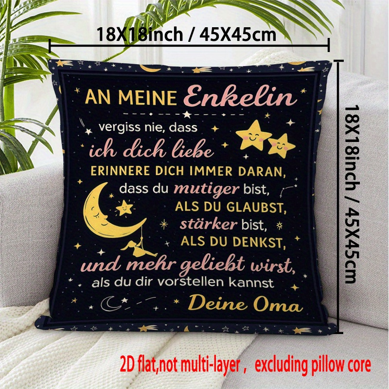 E-shop Vintage & Mond Kissenbezug für Schlafzimmer - Elegantes Himmelsmotiv für Bett, Couch, Sofa 18x18/20x20 Zoll (45x45/50x50 cm) mit Reißverschluss,