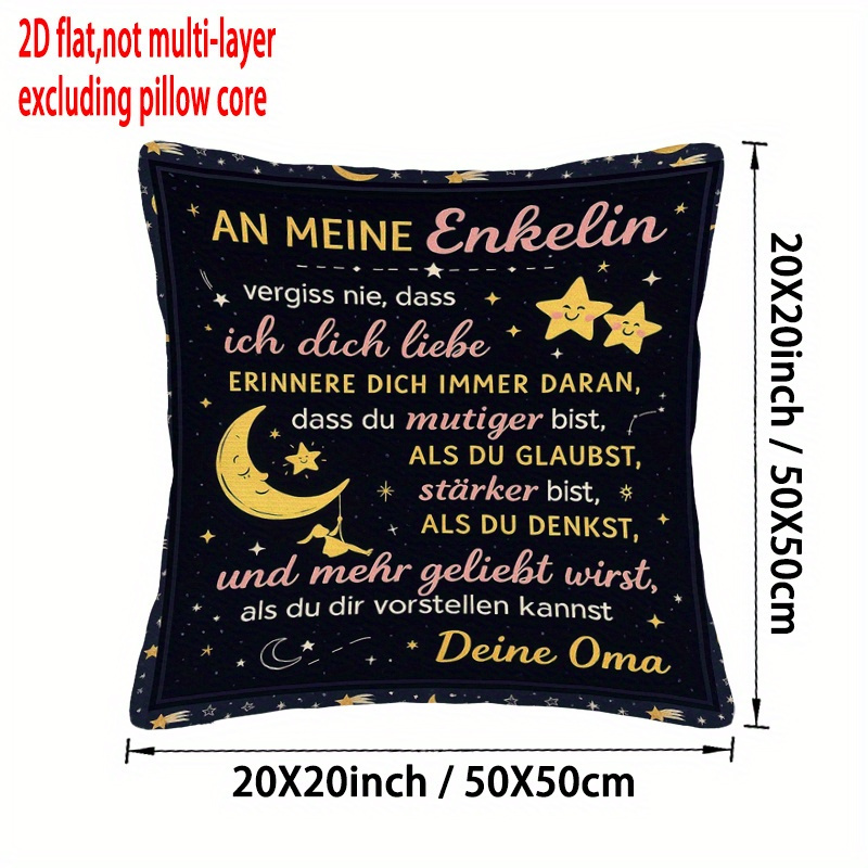 Image of Sky & Moon Throw Pillow Cover Suitable For, Bedroom - Elegant Couch Sofa 18x18/20x20 Inch (45x45/50x50cm) With Zipper Closure, Machine Washable - No Insert Included, 2d Flat