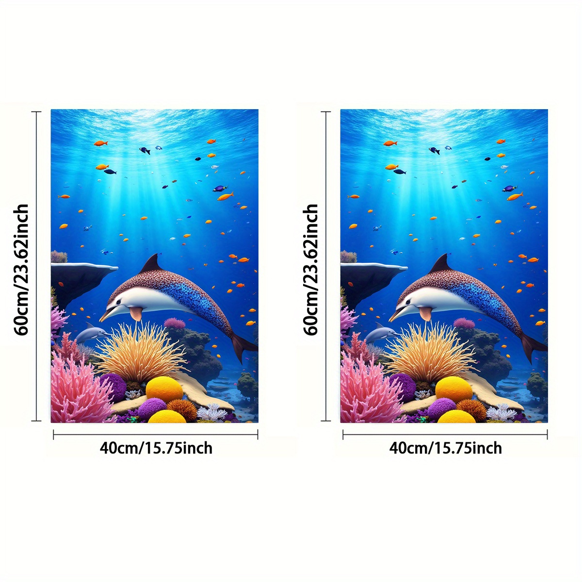 TEMU 1pc Or 2pcs, Towel, Single-sided Print, Rectangular 40×60cm, Cartoon-style 2d Dolphin Pattern, Soft, Comfortable, Durable, And , Suitable For