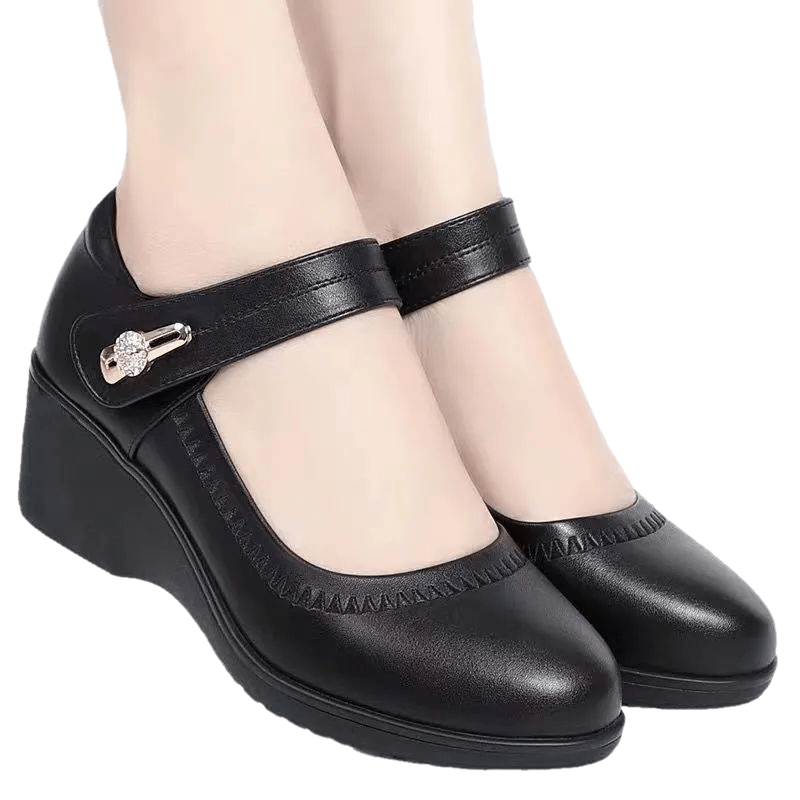 TEMU High-quality Genuine Soft Sole Mom Shoes Spring And Autumn Sole Non-slip Wedge Middle-aged And Elderly Single Shoes, Women Shoes