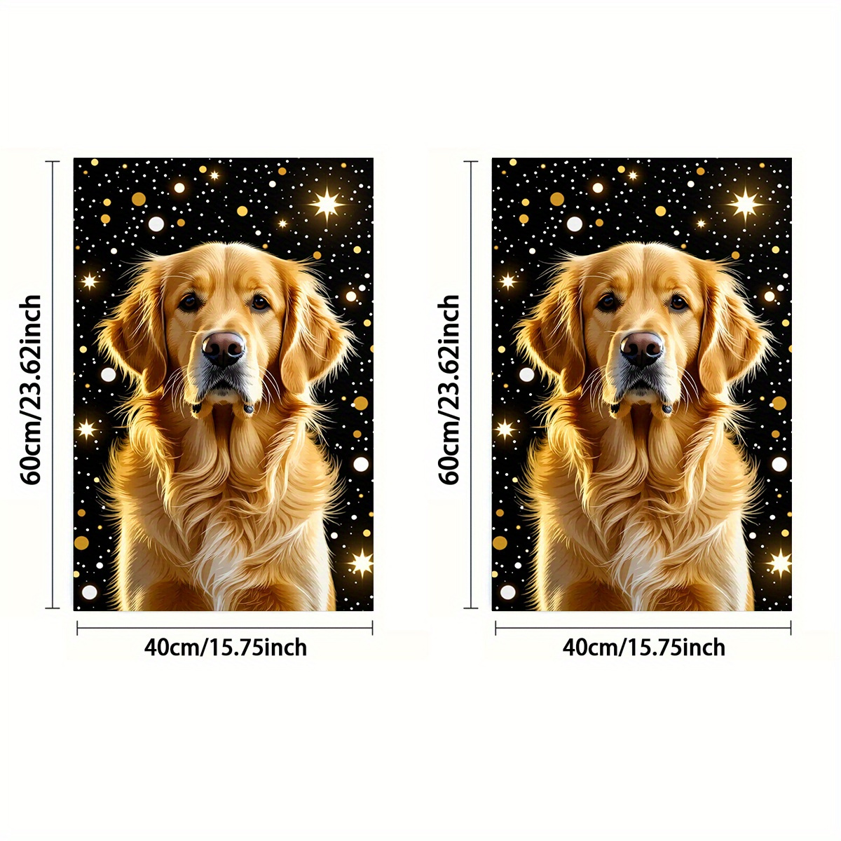 TEMU Serviette 2D Plate, 1 pièce ou 2 pièces, Impression Simple Face, Rectangulaire 40x60cm, Motif Style Illustration 2D Golden Retriever, Douce,